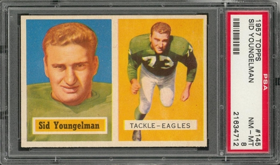 1957 Topps Football #145 Sid Youngelman Rookie Card – PSA NM-MT 8